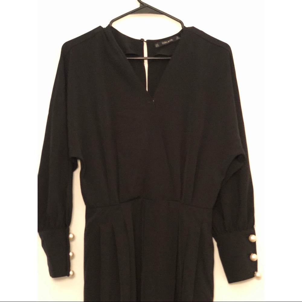 Zara black wide leg jumpsuit